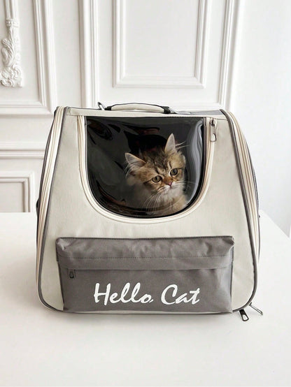 BreezeVent XL Pet Backpack – Airy Mesh Cat Carrier, Foldable Oxford Cloth