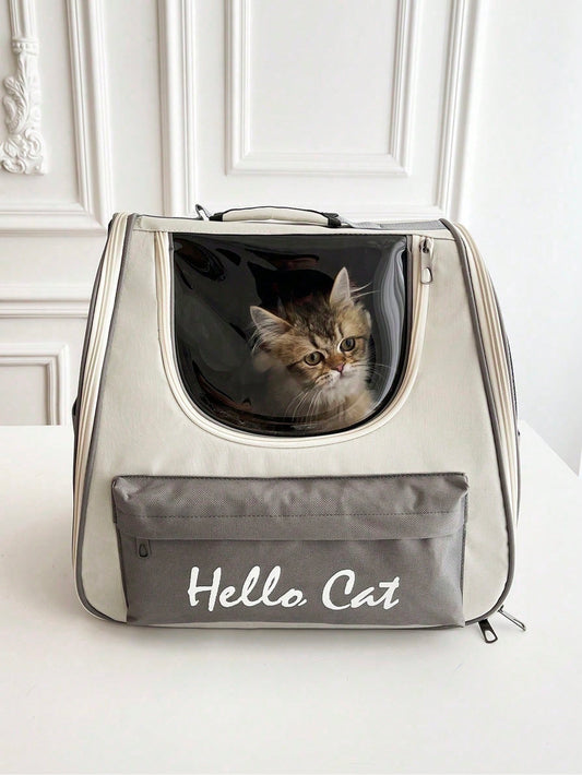 BreezeVent XL Pet Backpack – Airy Mesh Cat Carrier, Foldable Oxford Cloth