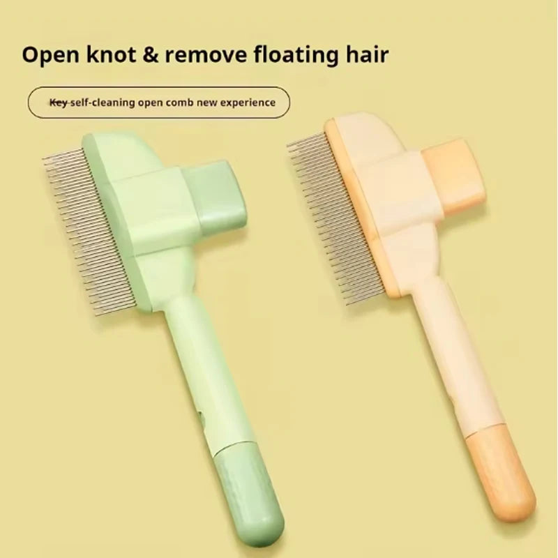 Pet Hair Remover Brush – One-Click Hair Release, Gentle Stainless-Steel Pins, Deshedding & Detangling Comb
