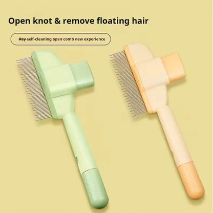Pet Hair Remover Brush – One-Click Hair Release, Gentle Stainless-Steel Pins, Deshedding & Detangling Comb