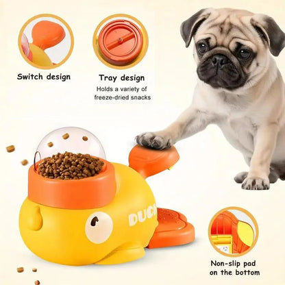 Duck Puzzle Treat Dispenser – Interactive Dog Slow Feeder Toy with Flip-Lid Compartments, Mental Stimulation & Non-Slip Base