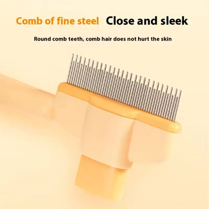 Pet Hair Remover Brush – One-Click Hair Release, Gentle Stainless-Steel Pins, Deshedding & Detangling Comb