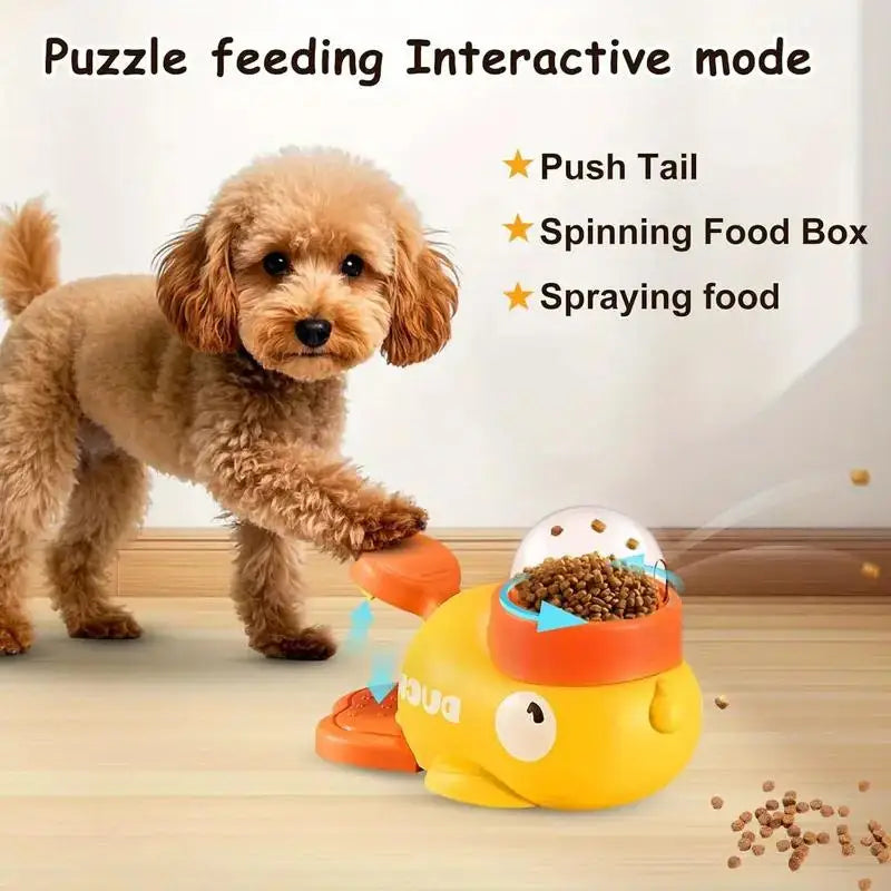 Duck Puzzle Treat Dispenser – Interactive Dog Slow Feeder Toy with Flip-Lid Compartments, Mental Stimulation & Non-Slip Base