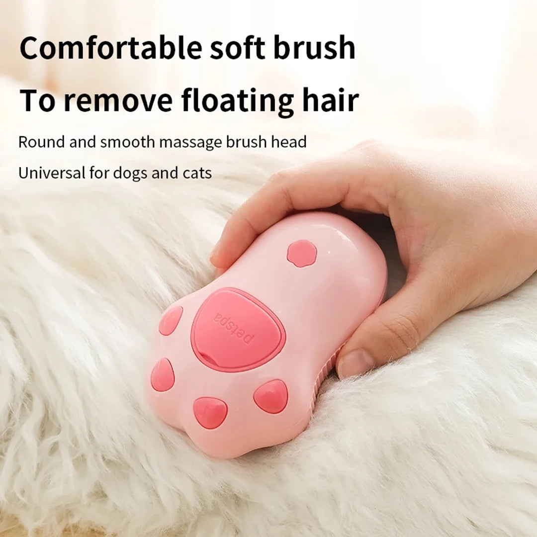 3-in-1 Pet Steam Grooming Brush – Detangles, Massages & Reduces Shedding for Cats & Small Dogs